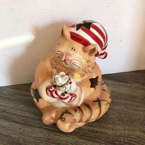 Holiday Cat  Tealight Holder